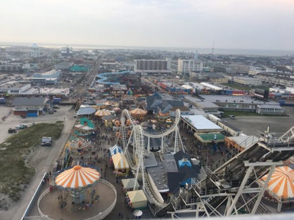 Aerial view from the giant ferris wheel at Morey's Piers