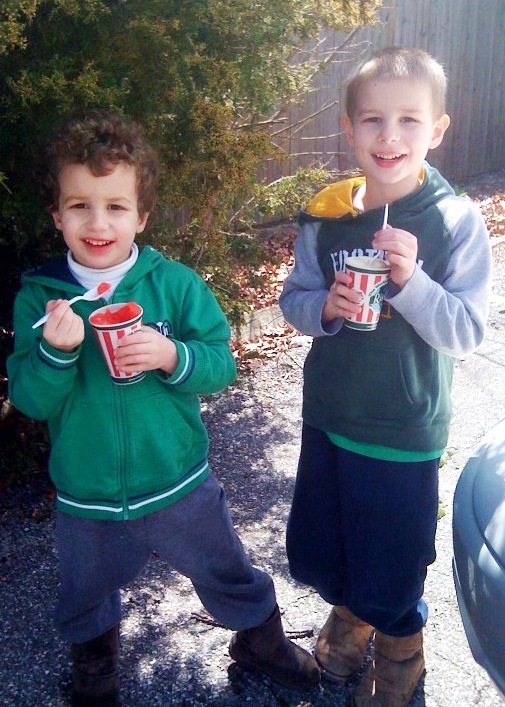 Enjoying our free Rita's on the first day of Spring 2011. |Photo Credit Jersey Family Fun