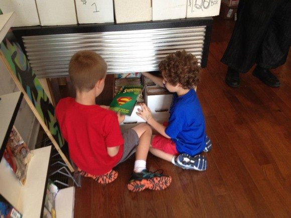 They worked together to pick out their comics at South Philly Comics. |Photo Credit Jersey Family Fun FREE Comic Book Day