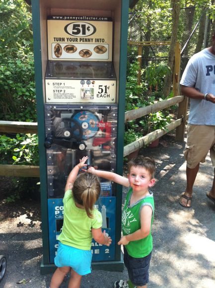 Our first experience with souvenir pennies at the Cape May Zoo.
