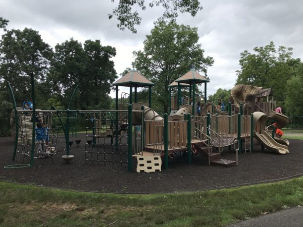 One of two playground structures at the Loop Playground.