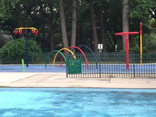 Part of the spray park at Stephen R. Gregg Park