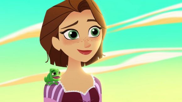 Rapunzel with brown hair in Tangled Before Ever After Tangled TV series