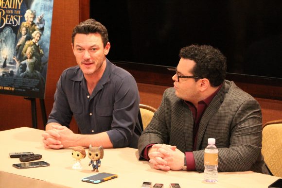 Beauty and the Beast interview with Josh Gad and Luke Evans at the Montage Hotel in Beverly Hills, CA.