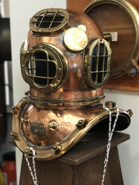Diver mask on display at the New Jersey Maritime Museum in Beach Haven New Jersey