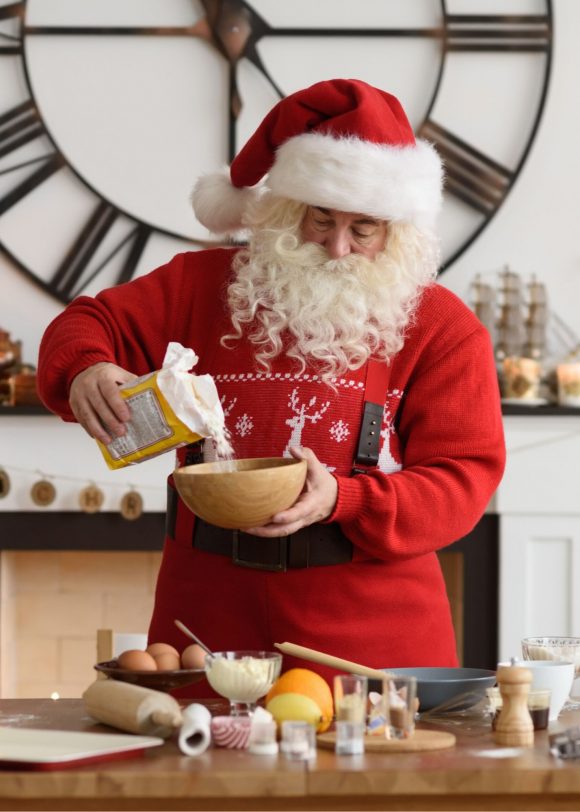 Santa preparing a meal