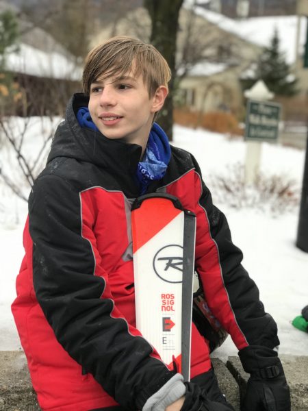 teenager learning to ski at Smuggler’s Notch