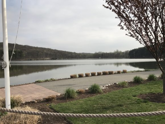 Regatta Playground in West Orange NJ walking path near water