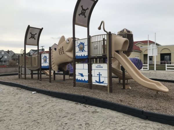 Backside of the playground structure at Sand Castle Park in Ventnor NJ