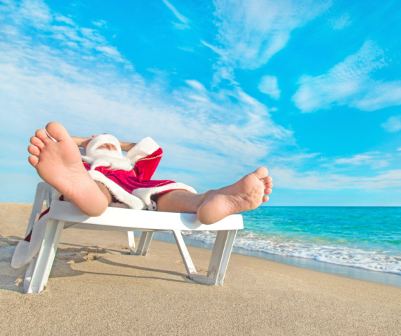 Christmas in July with Santa at the Beach