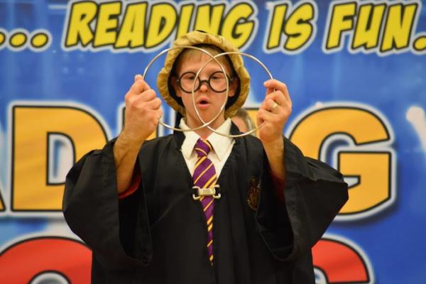 Reading rocks school assembly to promote reading