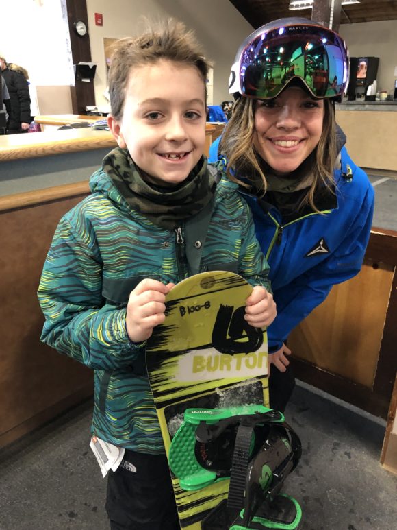 Snowboard lesson instructor at Gore Mountain New York in the Adirondacks