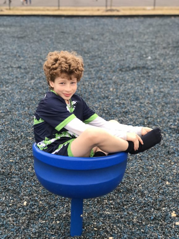 There are 3 spinning buckets at the Scott E Merulla Playground in Bellmawr.