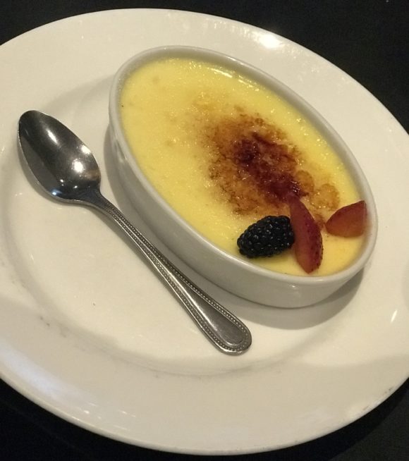 A Housemade Vanilla Bean Creme Brulee is one of the gluten-free desserts available at Hersheys Houlihans.