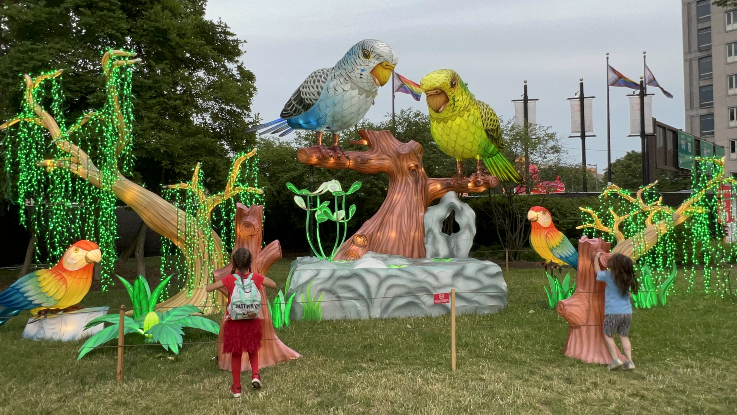 Parrot Talk at Philadelphia Chinese Lantern Festival with girls WIDE 2