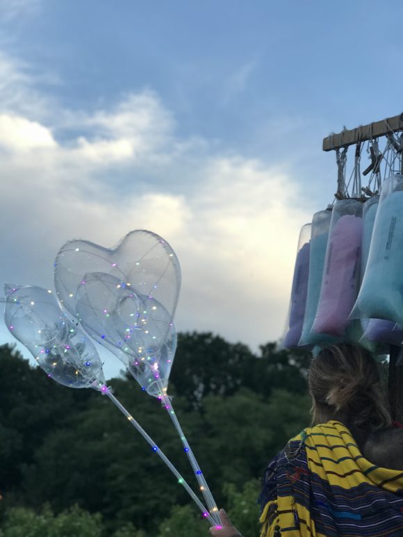 cotton candy and balloons being sold at NYC Central Park Concert in the Park