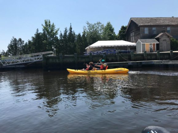 Boys kayaking at Tuckerton Seaport 2