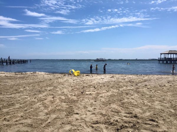 Somers Point Muncipal Beach is a kid friendly beach with swimming in the bay.