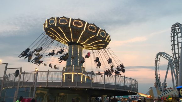 Swing ride at Mariner's Piers at Morey's Piers at Sunset