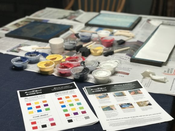 supplies included with Board and Brush Red Bank DIY paint kits