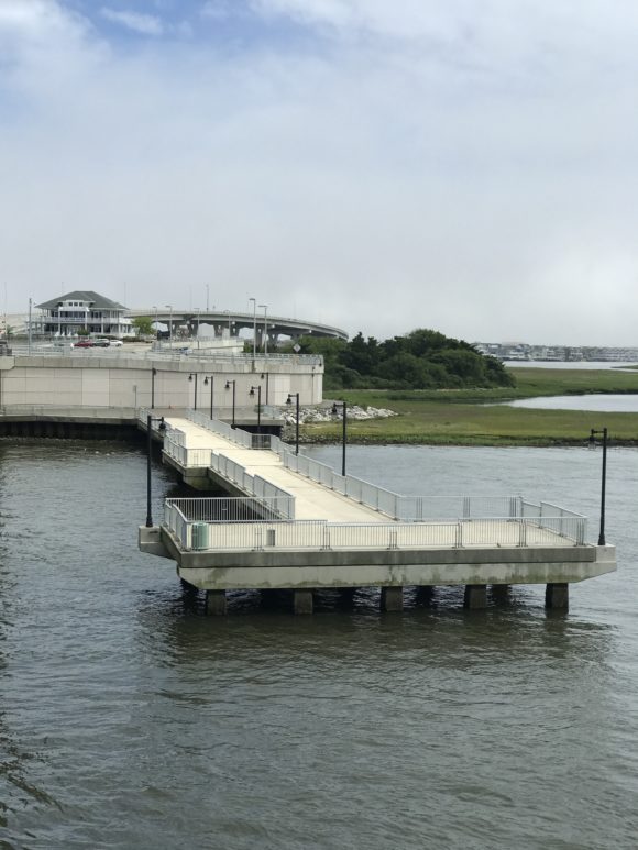 One of the fishing piers at the Ocean City Bridge.