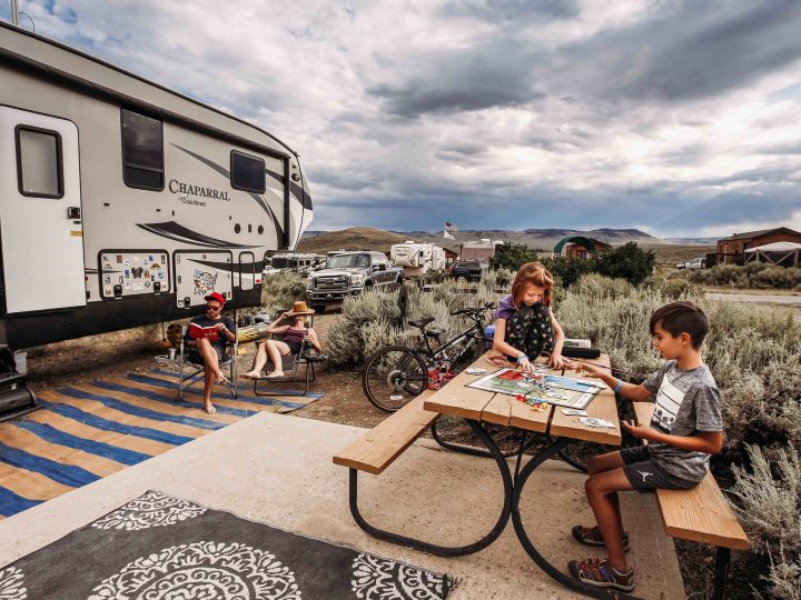 RV-trailer-rental-family-plays-a-board-game
