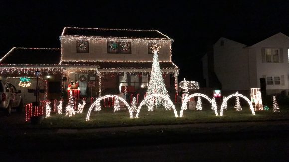 Christmas Lights at 18 Silver Birch Road in Washington Township.