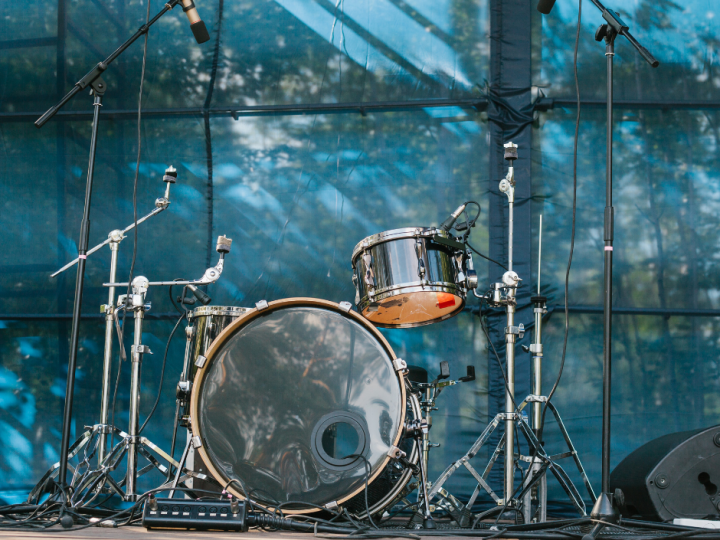 outdoor concert stage with equipment