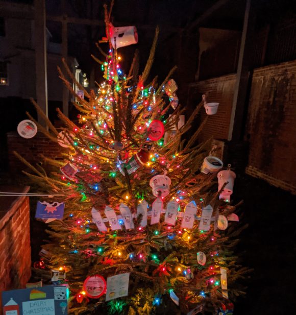 A Dairy themed tree for Historic Smithville's Christmas Tree Decorating Contest