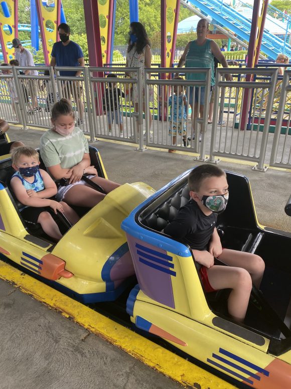 Vapor Trail is a small roller coaster at Sesame Place and may be too intense for many preschoolers.