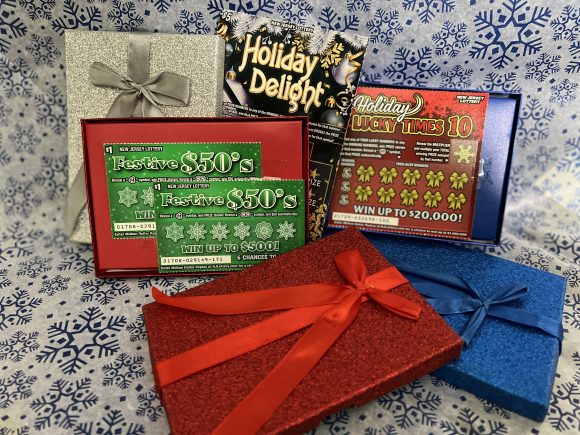 3 kinds of NJ lottery tickets are paired with gift boxes