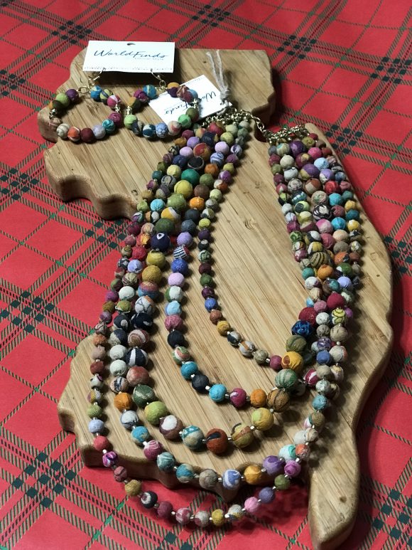 Worldfinds Kantha Beaded Necklace and Earrings are a great and affordable gift for moms.