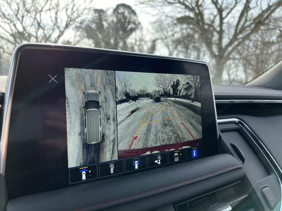 2022 Chevy Tahoe surround cameras catch icy road conditions around the vehicle
