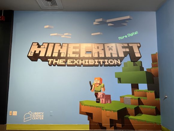 Minecraft mural at Liberty Science Center