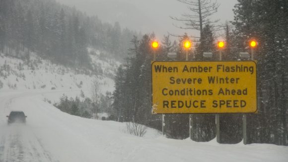 Sign for severe winter conditions ahead