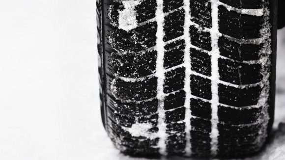 a tire in the snow