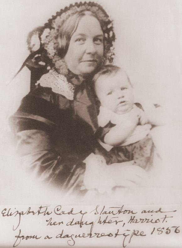 Elizabeth Cady Stanton (1815-1902), holding her infant daughter Harriot, one of her seven children in 1856. Harriot (1856-1940), followed her mother as a feminist activist. Photo Credit The Everett Collection