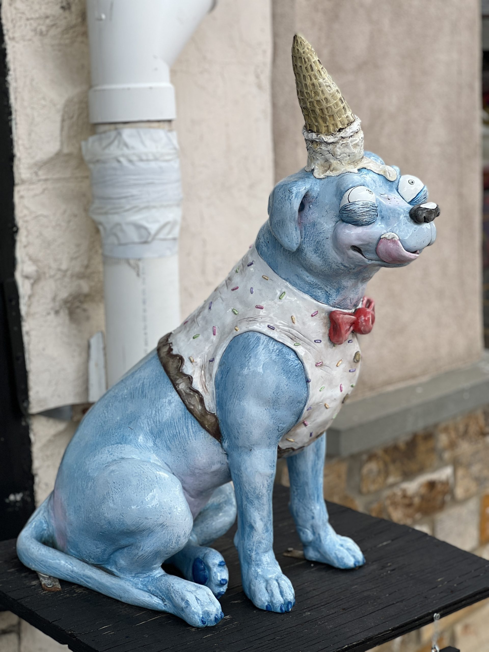 Dog Days in Boonton NJ Dog Sculptures Ice cream dog