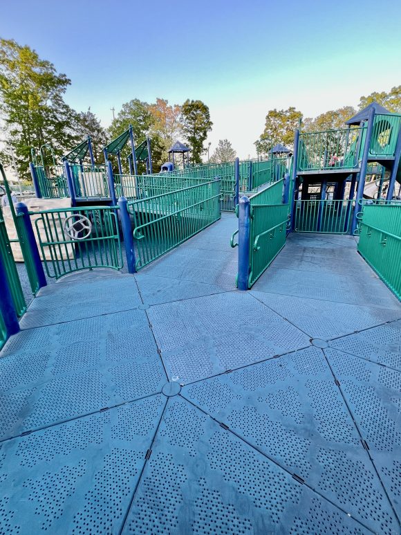 The playground equipment at Imagination Station is wheelchair accessible.