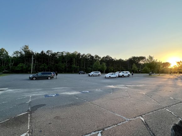 Parking lot for Imagination Station in Galloway.