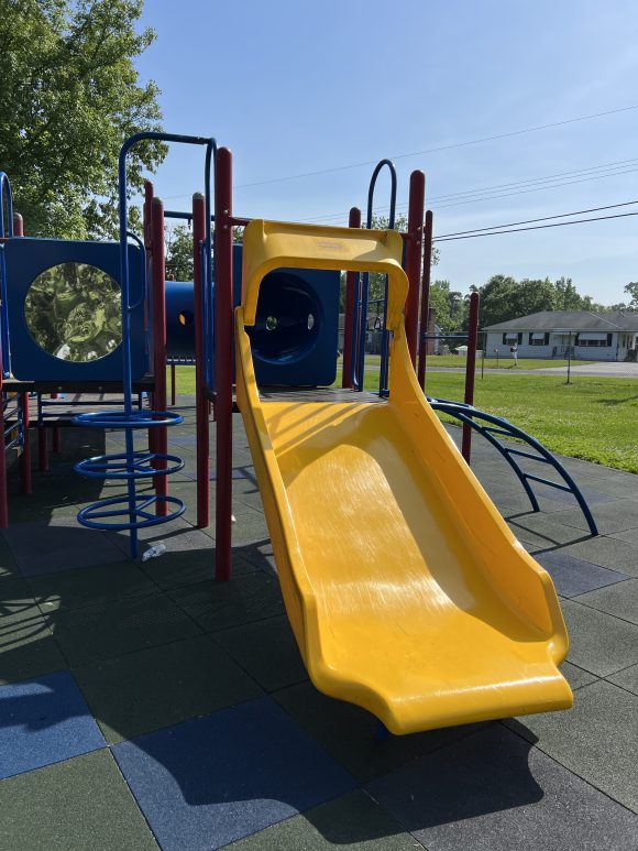Slide at the newer playground equipment at Cunningham Park in Vineland