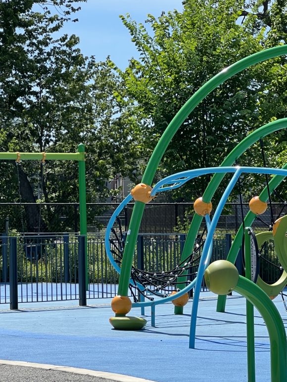 Dundee Island Park Playground in Passaic NJ twisting climbing web
