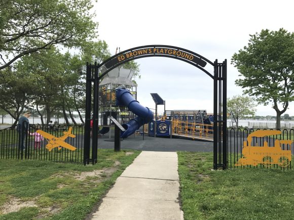 Entrance gate and archway to Ed Brown's Playground in Belmar, NJ