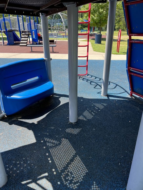 shady area under playground equipment at Fasola Park in Deptford NJ 
