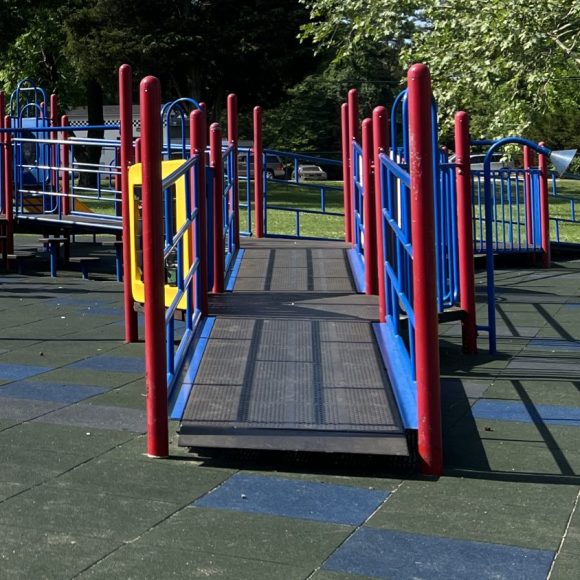 ramp onto playground equipment at Cunningham Park in Vineland NJ