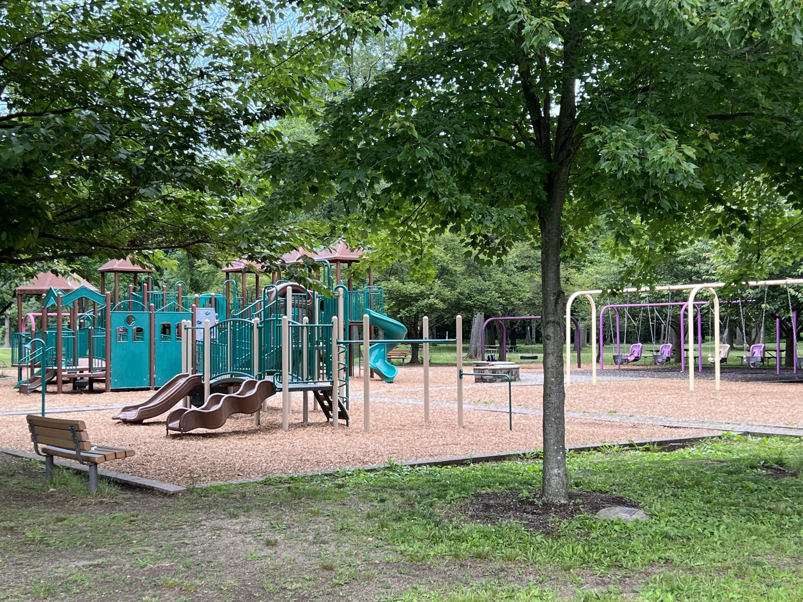 Horizontal picture of ENTIRE playground at Saddle River County Park Playground in Ridgewood NJ 3