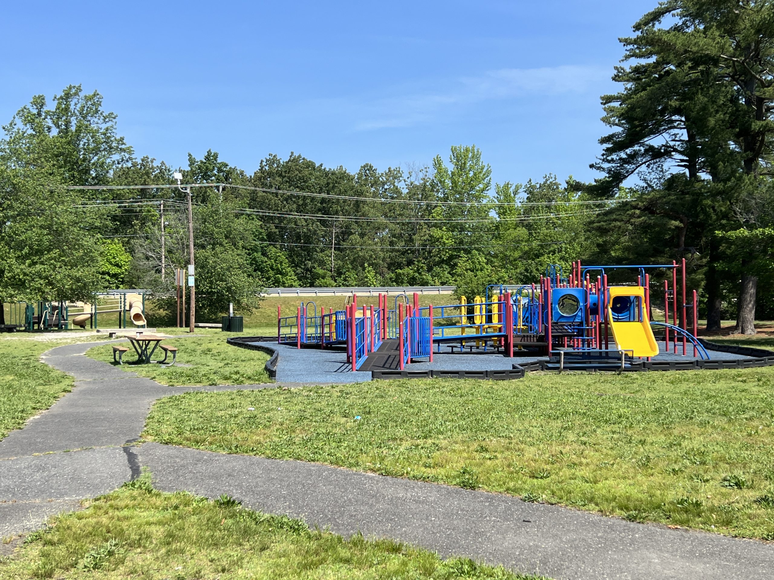 Horizontal picture of both Waltman Park Playgrounds in Millville NJ