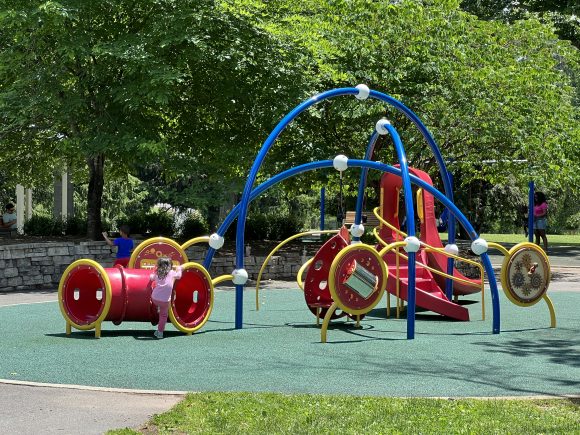 Horizontal picture of toddler playground at Colonial Park Playground in Somerset NJ