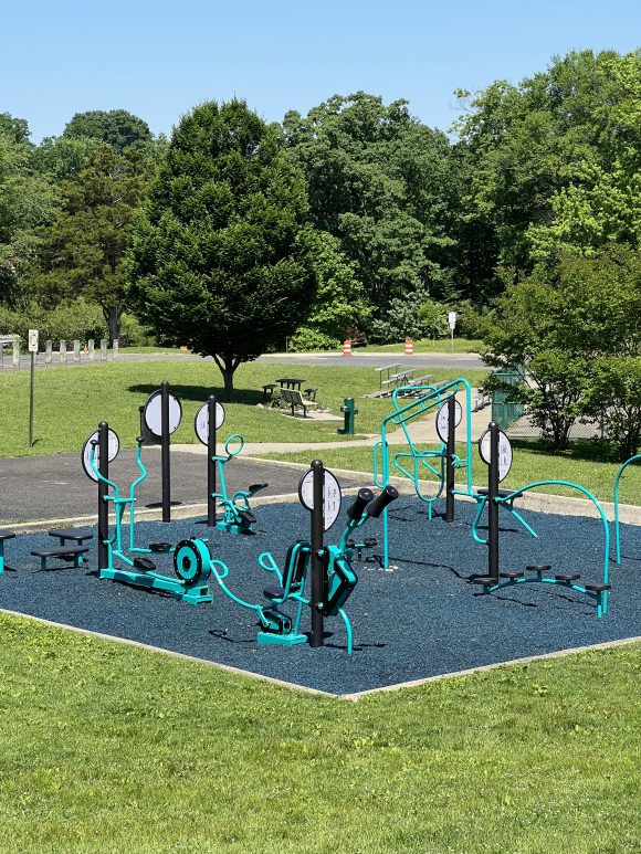 Jake's Place Playground in Cherry Hill NJ outdoor fitness center vertical