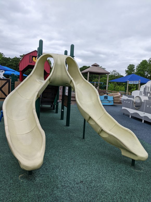 Slides at Jake's Place Playground in Delran New Jersey